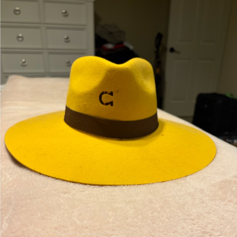 Charlie 1 Horse Sunflower Yellow Hat with Chocolate Band